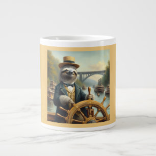 Sloth Riverboat Captain Large Coffee Mug