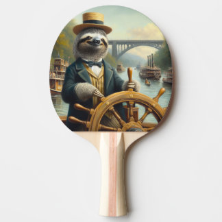 Sloth Riverboat Captain Ping Pong Paddle