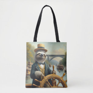 Sloth Riverboat Captain Tote Bag