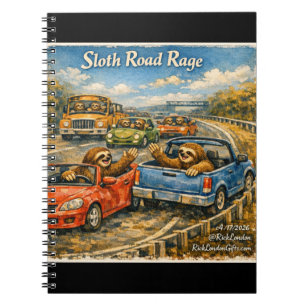 Sloth Road Rage – Rockwell‑Inspired Watercolor Car Notebook