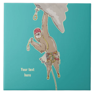 Sloth Rock Climber Trad gear Ceramic Tile
