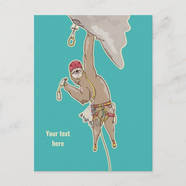 Sloth Rock Climber Trad gear Postcard (Front)