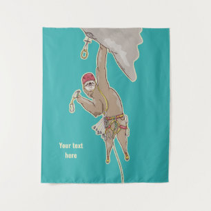Sloth Rock Climber Trad gear Tapestry