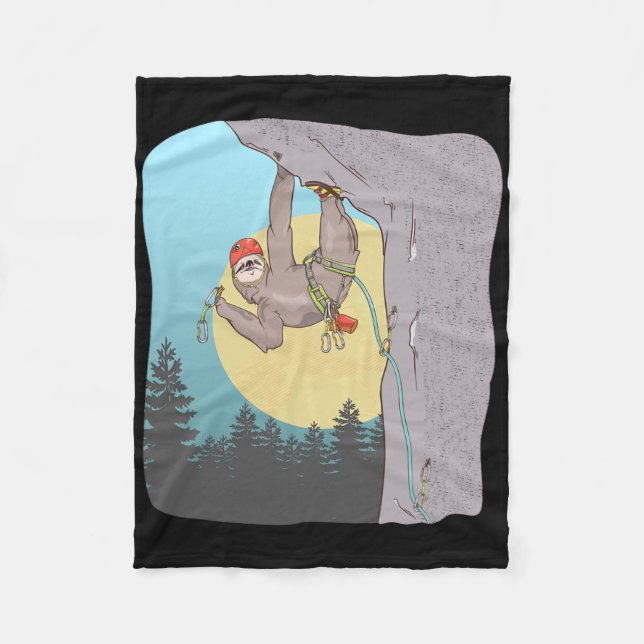 Sloth Rock Climbing  Fleece Blanket (Front)