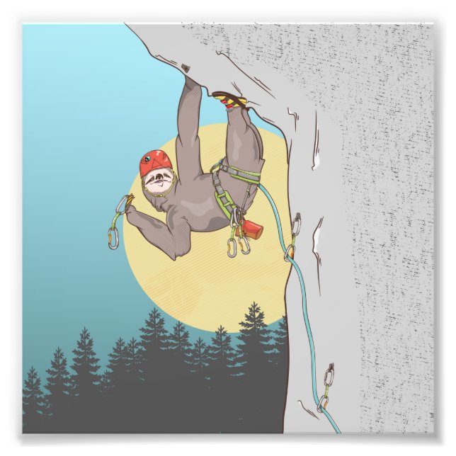 Sloth Rock climbing Photo Print (Front)