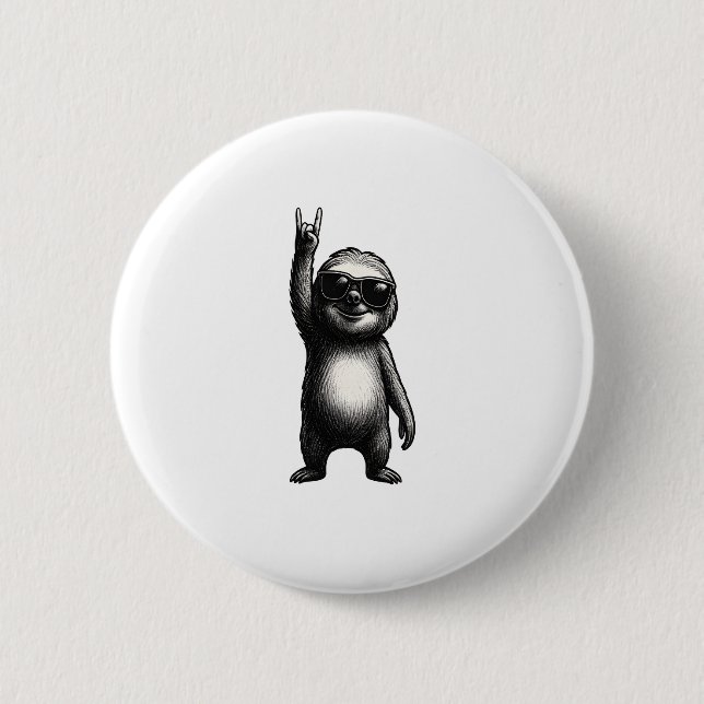 Sloth Rocking Dance 6 Cm Round Badge (Front)