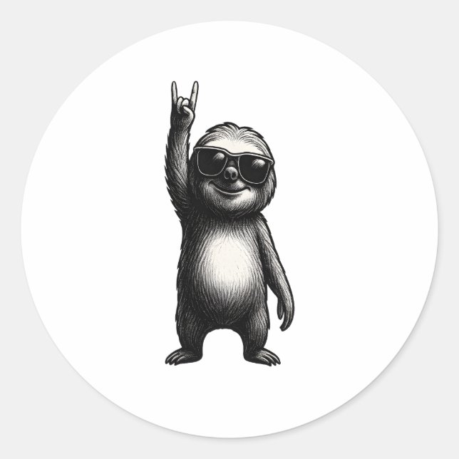 Sloth Rocking Dance Classic Round Sticker (Front)