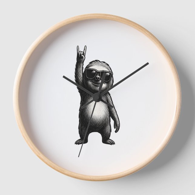 Sloth Rocking Dance Clock (Front)