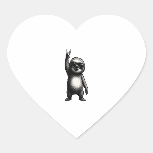 Sloth Rocking Dance Heart Sticker (Front)