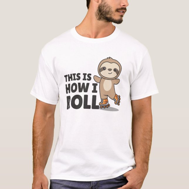 Sloth Roller Skates Funny Animals Roller Skate T-Shirt (Front)