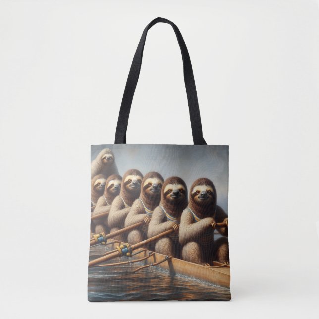 Sloth Rowing Team Tote Bag (Front)
