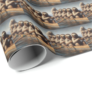 Sloth Rowing Team Wrapping Paper