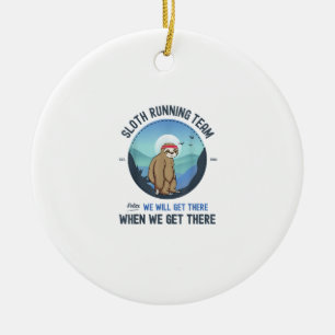 Sloth Running Shirt T-Shirt Ceramic Ornament