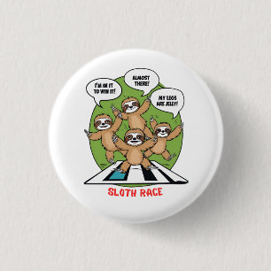 Sloth Running Team 3 Cm Round Badge