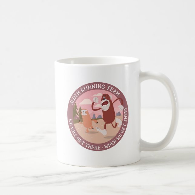 Sloth RUNNING Team Funny Runners Graphics Gift Coffee Mug (Right)