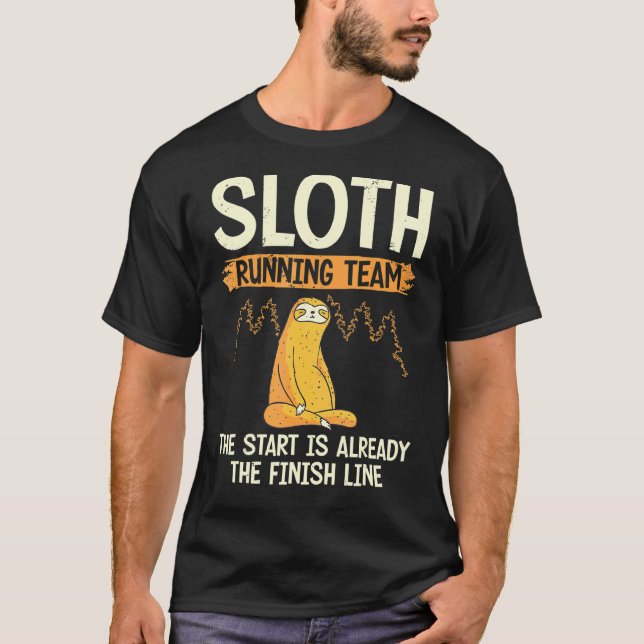 Sloth Running Team Runner Marathon Apparel T-Shirt (Front)