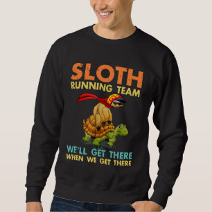Sloth Running Team Tshirt Funny Sloth Turtle For M