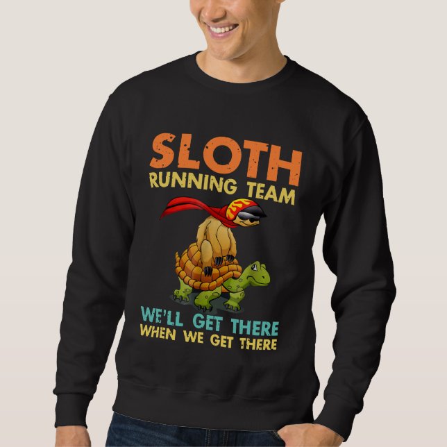 Sloth Running Team Tshirt Funny Sloth Turtle For M (Front)