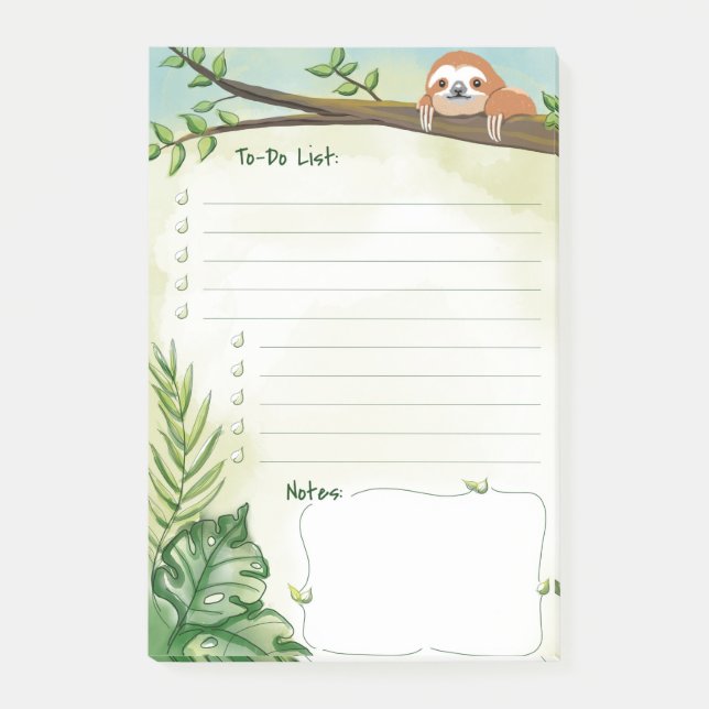 Sloth’s To-Do List Post-it Notes (Front)