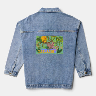 Sloth, Safari Theme Denim Jacket