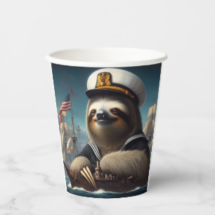 Sloth Sailor Paper Cups