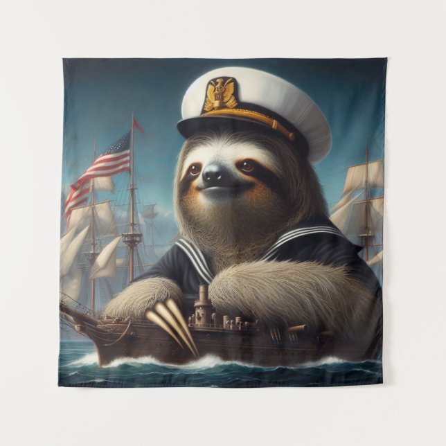 Sloth Sailor Tapestry (Front)