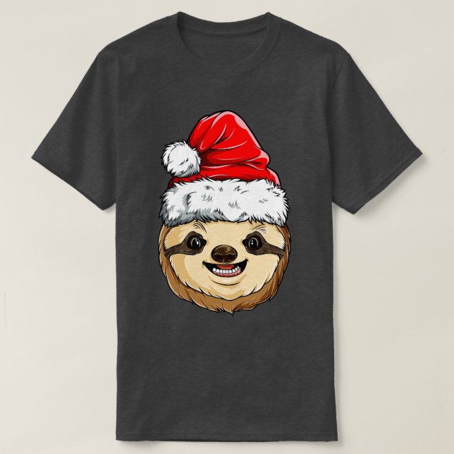 Sloth Santa Christmas Kids Boys Girls Xmas Gifts T-Shirt (Design Front)