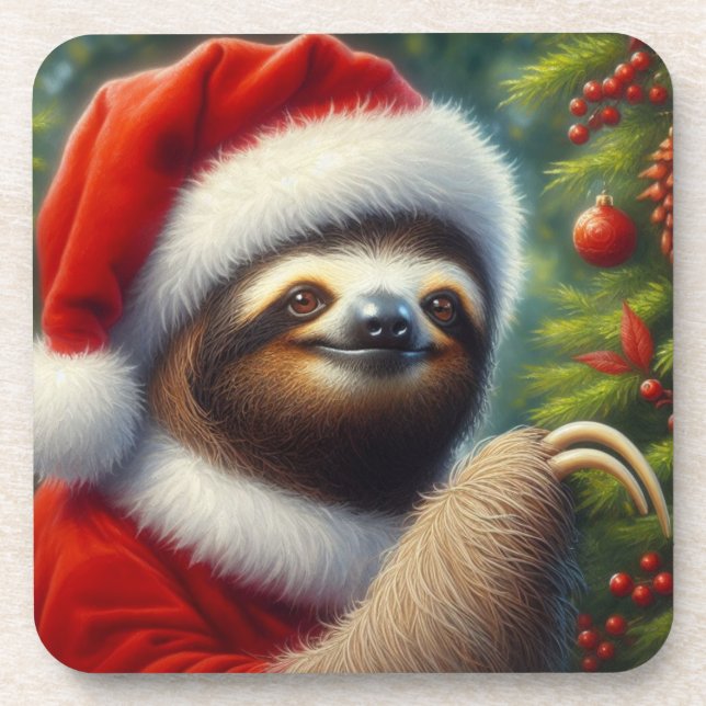 Sloth Santa Claus Coaster (Front)