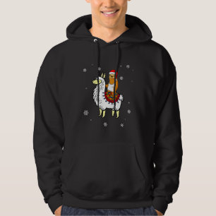Sloth Santa Claus Riding Llama Christmas Sloth Rid Hoodie