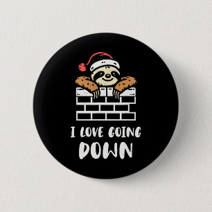 Sloth Santa Funny Christmas Sloth Lover Humour Xma 6 Cm Round Badge