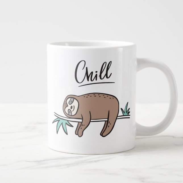 Sloth Says Chill Large Coffee Mug (Right)