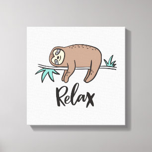 Sloth Says Relax Canvas Print