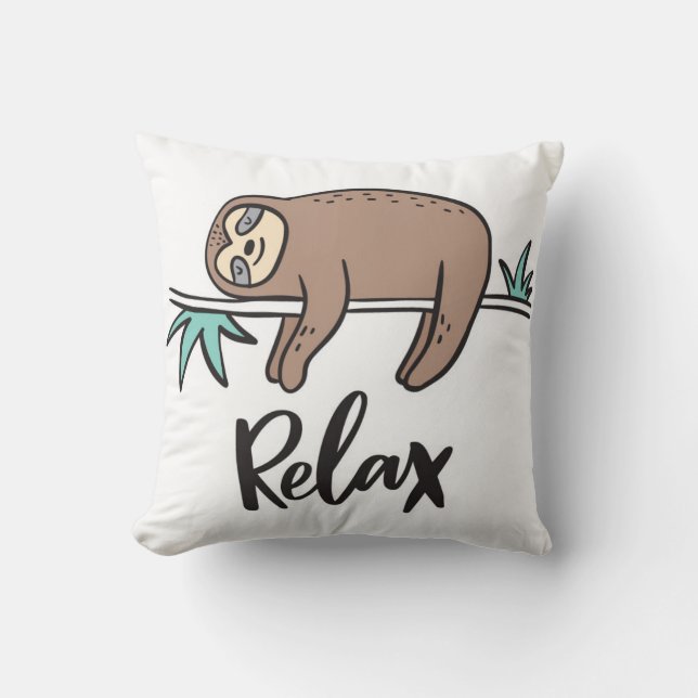 Sloth Says Relax Cushion (Front)