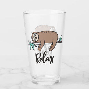 Sloth Says Relax Glass