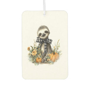 Sloth Shirt Animals Autumn Pumpkin Car Air Freshener