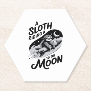 Sloth Shirt Animals Autumn Pumpkin Paper Coaster