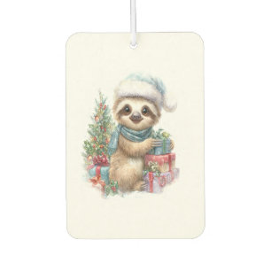 Sloth Shirt Safari Christmas Santa Car Air Freshener