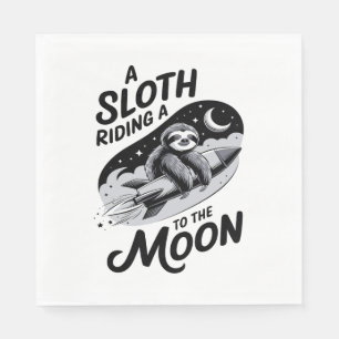 Sloth Shirt Safari Christmas Santa Napkin