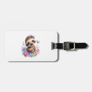 Sloth Shirt Safari Rainbow Summer Luggage Tag