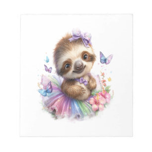 Sloth Shirt Safari Rainbow Summer Notepad