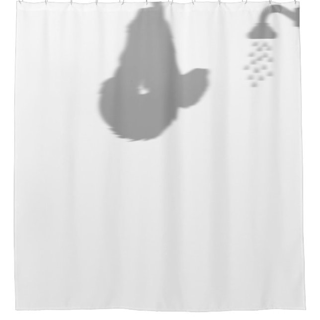 Sloth Shower Behind Silhouette Shadow Funny Curtain (Front)