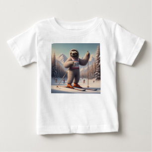 Sloth Skiing Baby T-Shirt