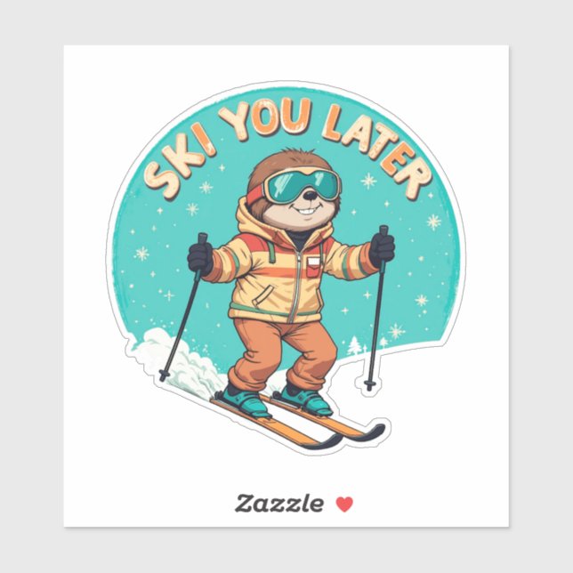 Sloth Skiing - Funny Winter Sloth Ski You Later (Sheet)