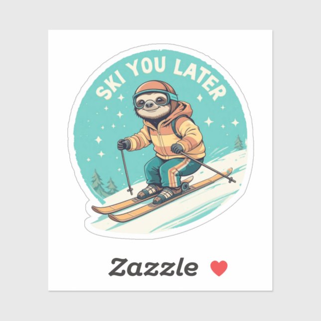 Sloth Skiing - Funny Winter Sloth Ski You Later (Sheet)