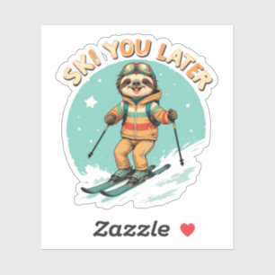 Sloth Skiing - Funny Winter Sloth Ski You Later