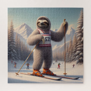 Sloth Skiing Jigsaw Puzzle