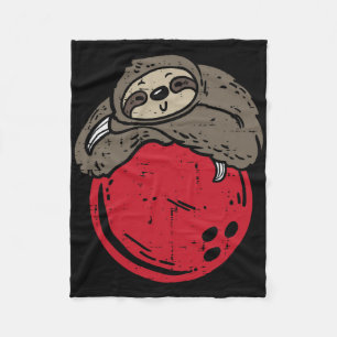 Sloth Sleeping On Bowling Ball Funny Bowler Men Wo Fleece Blanket