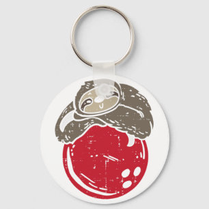 Sloth Sleeping On Bowling Ball Funny Bowler Men Wo Key Ring