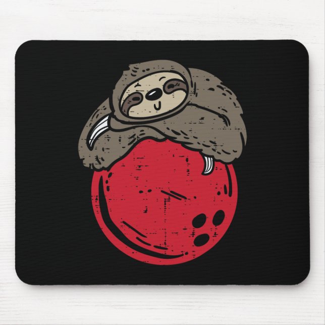 Sloth Sleeping On Bowling Ball Funny Bowler Men Wo Mouse Pad (Front)