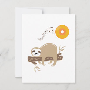 Sloth Sleeping on Music Vinyl Record Sun